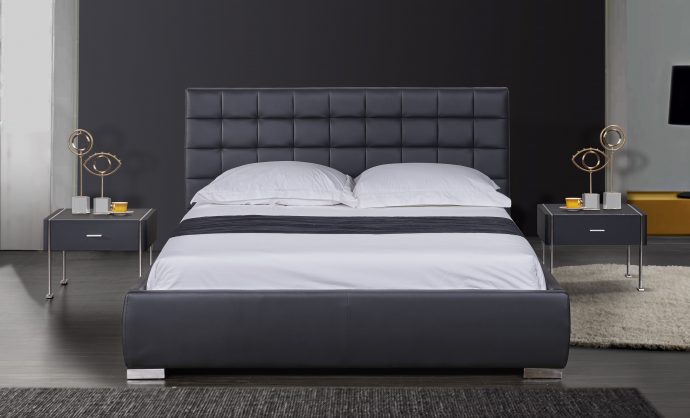מיטה דגם ריבועים – שחור