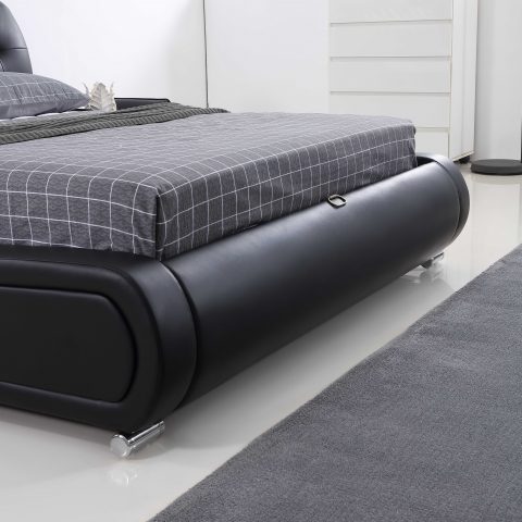 מיטה דגם קינג + ארגז מצעים (שחור)