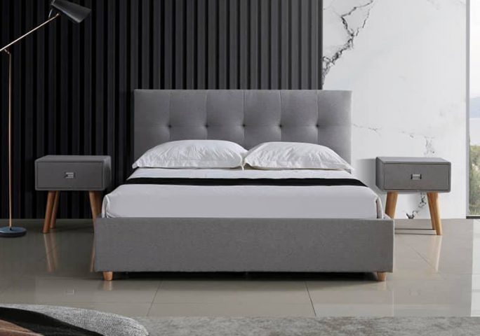מיטה דגם בייסיק + ארגז מצעים – אפור