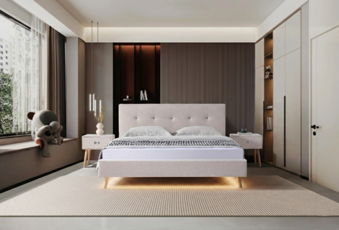 מיטה דגם בייסיק - שמנת + ארגז מצעים ומזרן מתנה