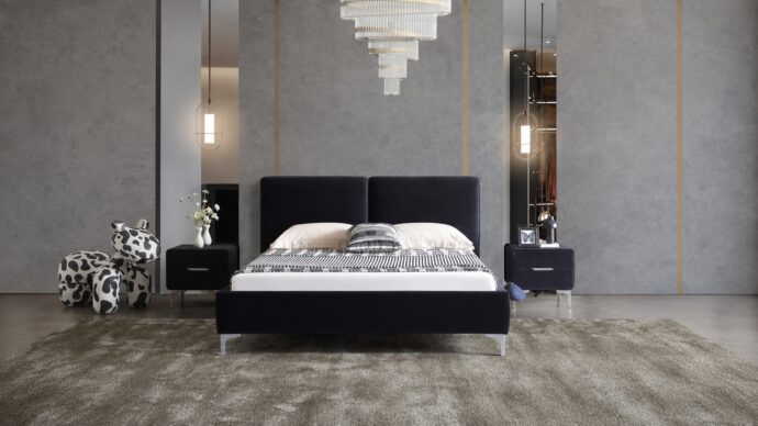 Milan model bed - black + gift mattress