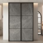 ארון הזזה דגם מאי - אפור שיש 160/240