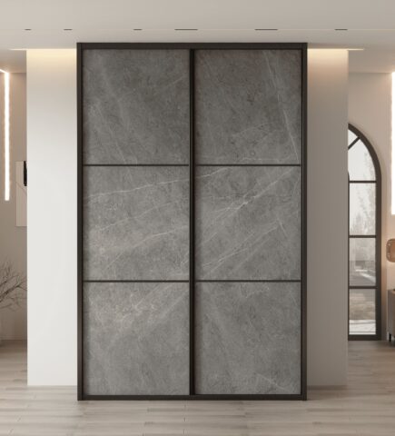 ארון הזזה דגם מאי - אפור שיש 160/240