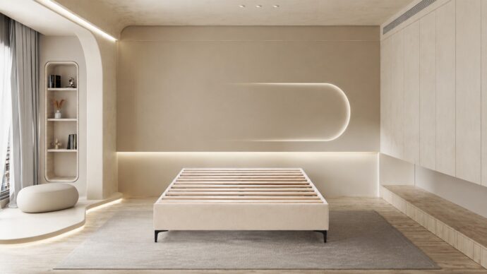 America model bed - cream + gift mattress