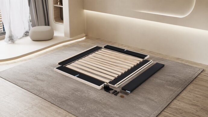 America model bed - cream + gift mattress