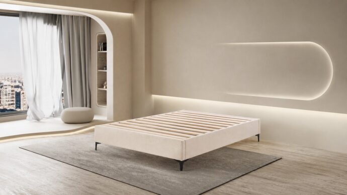 America model bed - cream + gift mattress