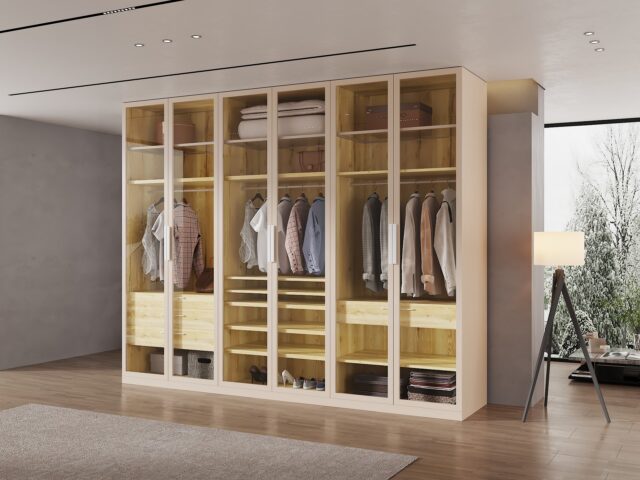 ארון דגם אליה - 6 דלתות גוון שמנת