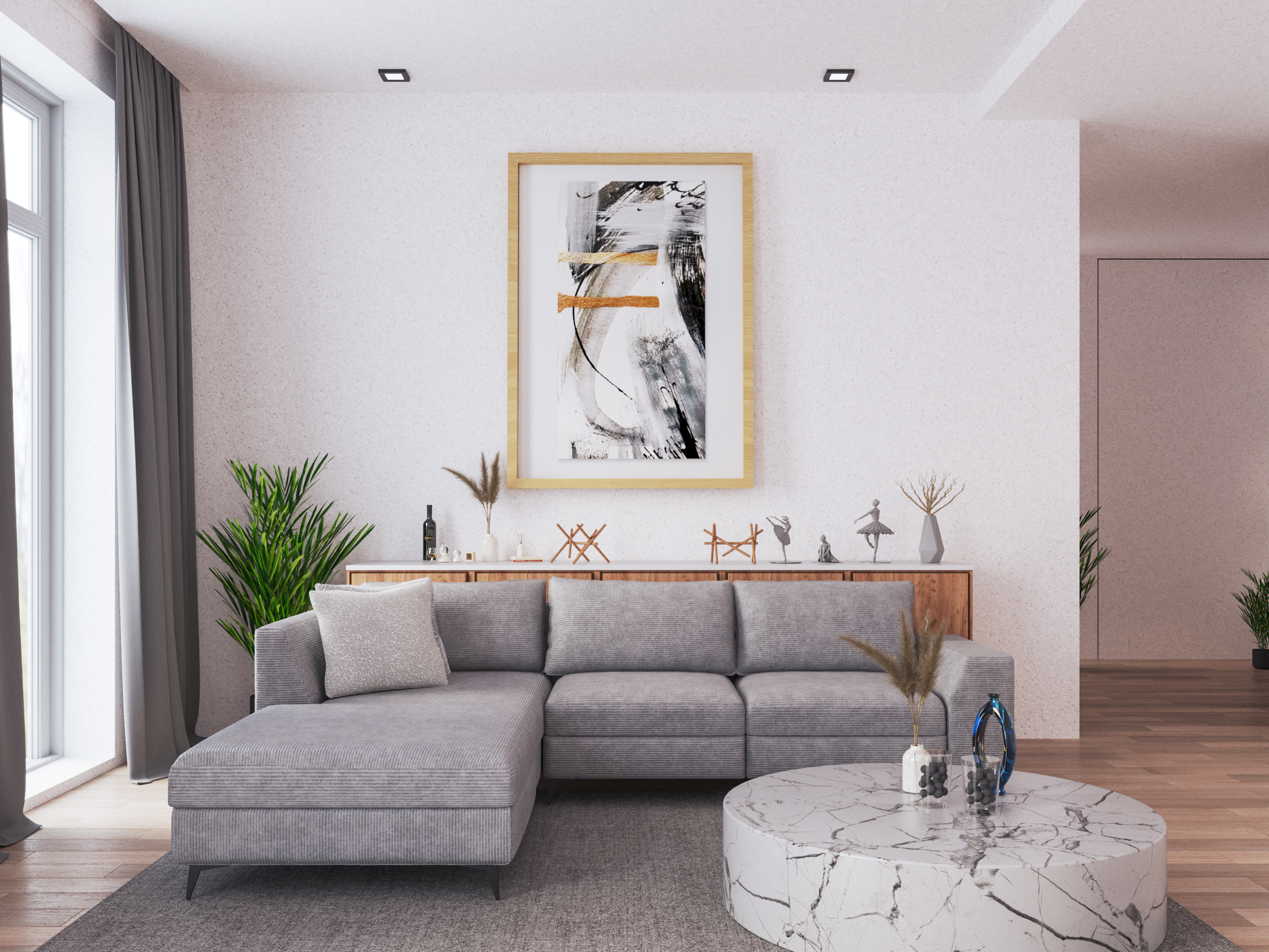 Soggiorno angolare modello Florida in grigio City Furniture