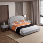 Spring model bed - gray + gift mattress