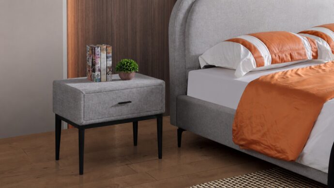 Spring model bed - gray + gift mattress