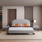 Spring model bed - gray + gift mattress