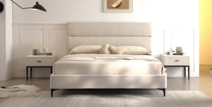 מיטה דגם שרון - שמנת + מזרן מתנה