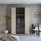 ארון דגם שירן - 4 דלתות סהרה גב בגוון שיש + תאורה