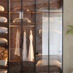 ארון דגם יהלום - 6 דלתות גוון שחור + תאורה