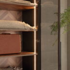 ארון דגם יהלום - 6 דלתות גוון שחור + תאורה