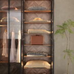 ארון דגם יהלום - 6 דלתות גוון שחור + תאורה