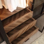 ארון דגם יהלום - 6 דלתות גוון שחור + תאורה