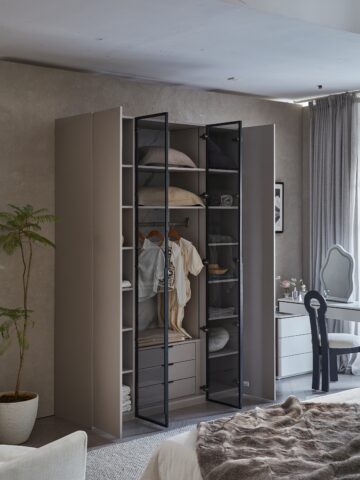 ארון דגם שירן - 4 דלתות גוון סהרה + תאורה