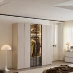 ארון דגם שירן - 6 דלתות סהרה גב בגוון עץ + תאורה