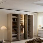 ארון דגם שירן - 6 דלתות סהרה גב בגוון עץ + תאורה