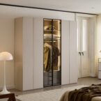 ארון דגם שירן - 6 דלתות סהרה גב בגוון עץ + תאורה