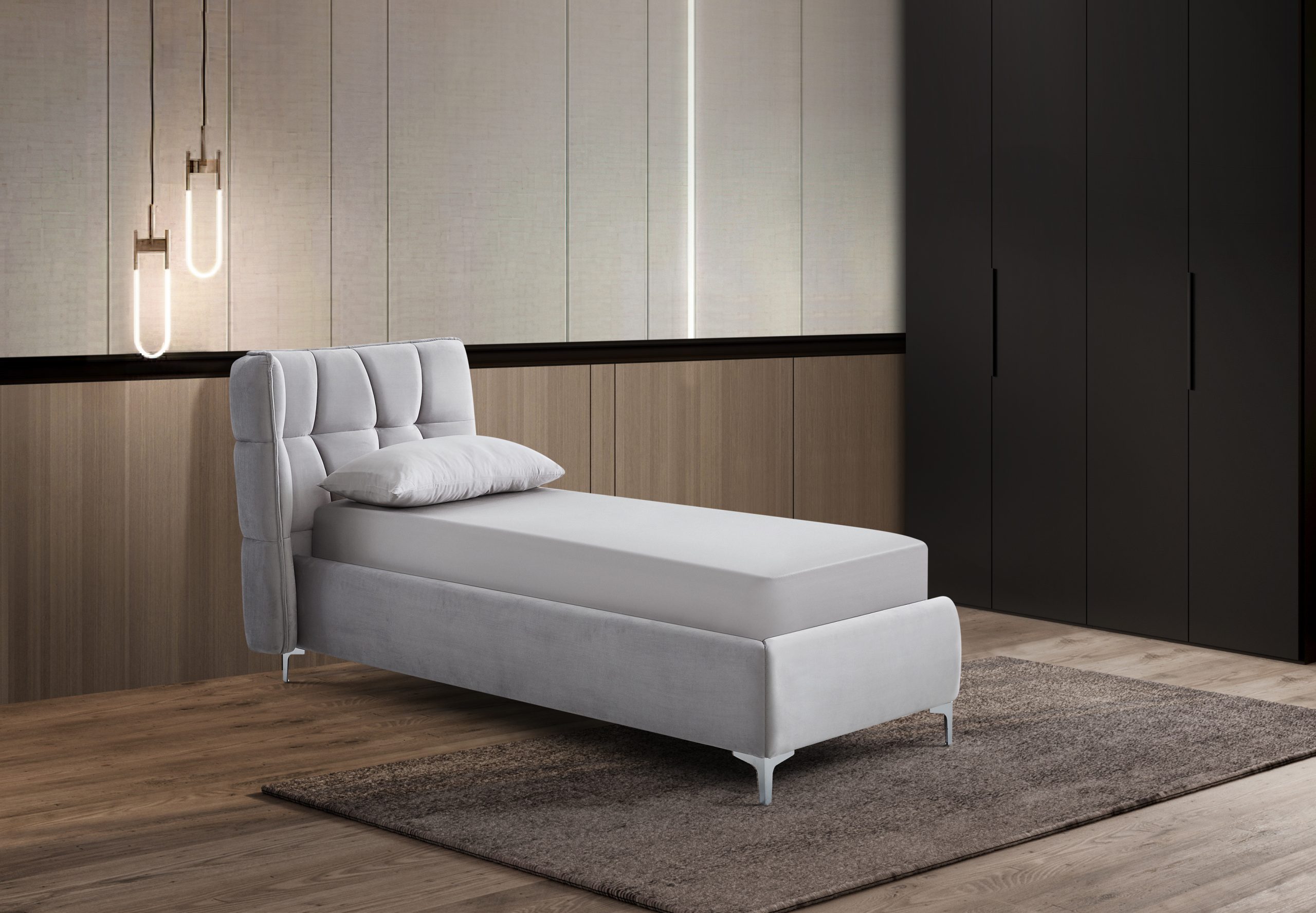 Paris model Jewish bed gray + bedding box and a pair of mattresses as