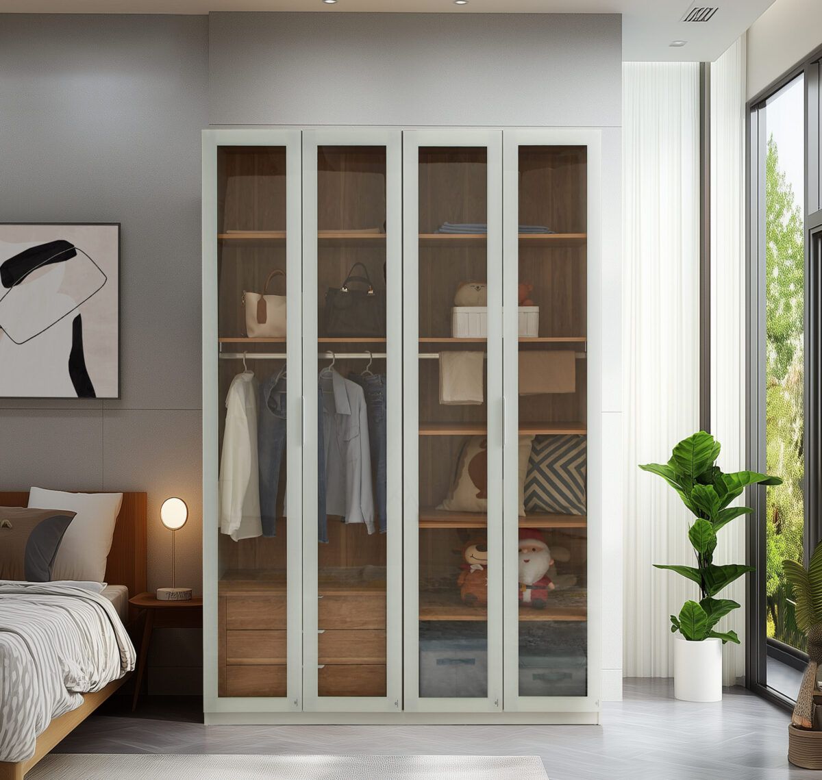 ארון דגם גלעד - 4 דלתות גוון שמנת