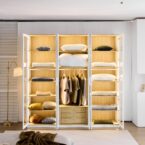 ארון דגם גלעד - 6 דלתות גוון שמנת + תאורה