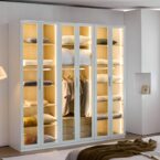 ארון דגם גלעד - 6 דלתות גוון שמנת + תאורה