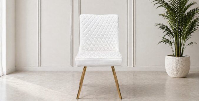 כיסא דגם ברלין שמנת רגליים בצבע זהב