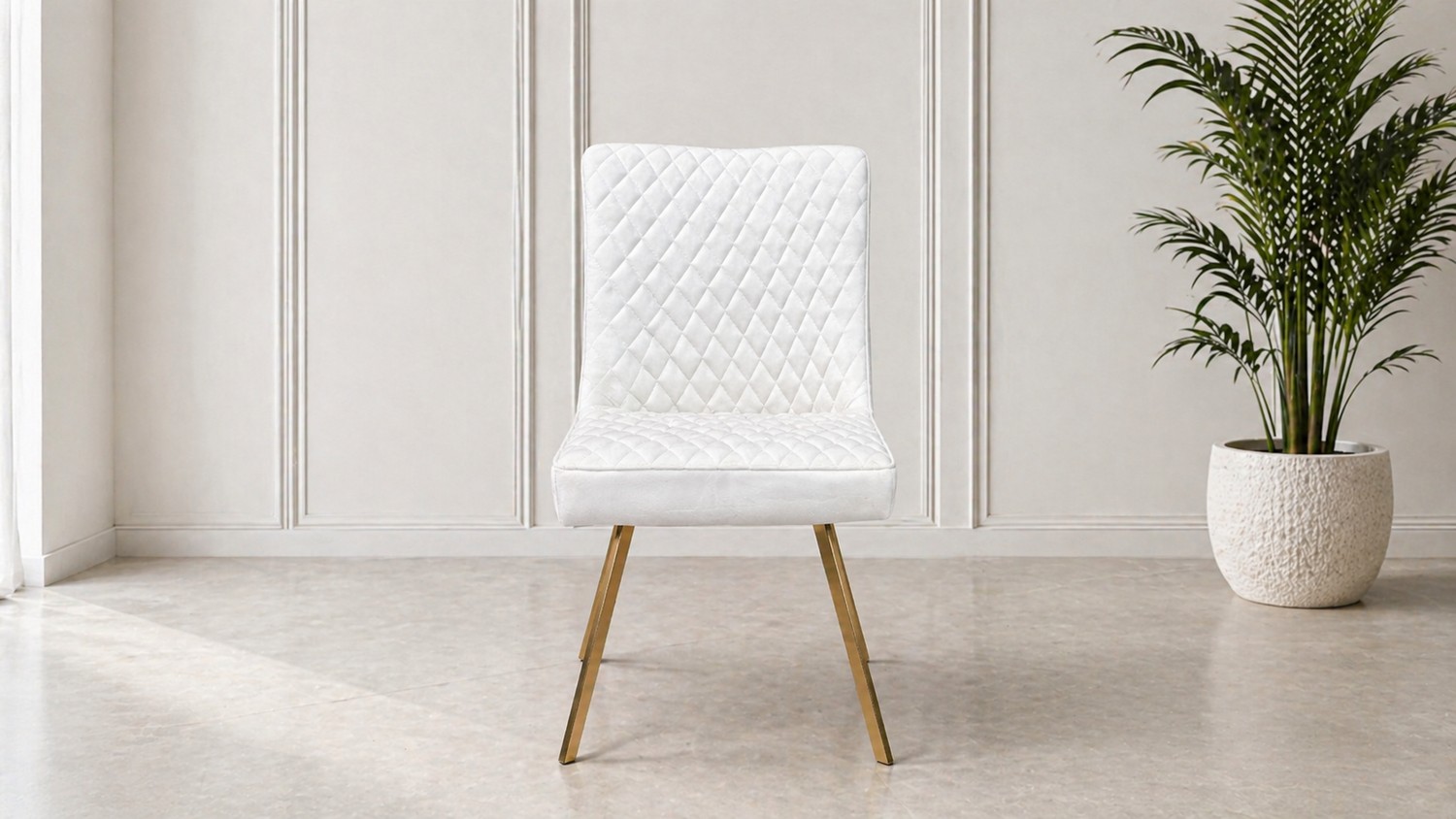 כיסא דגם ברלין שמנת רגליים בצבע זהב