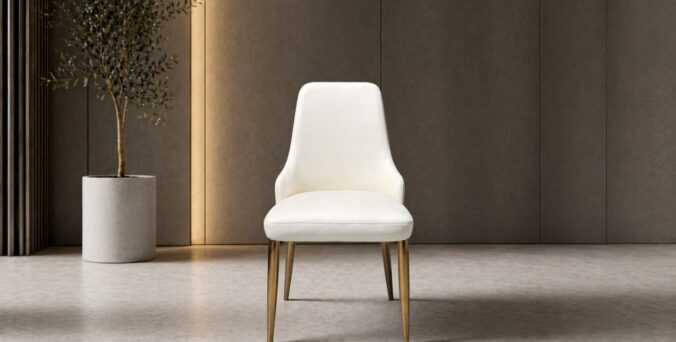 כיסא דגם לקסוס שמנת רגל זהב