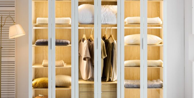 ארון דגם גלעד - 6 דלתות גוון שמנת + תאורה