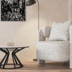 כורסא דגם שיינה בגוון שמנת