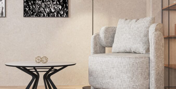 כורסא דגם שיינה בגוון שמנת