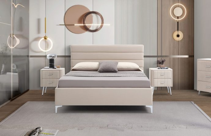 מיטה דגם הילה- שמנת + ארגז מצעים ומזרן מתנה