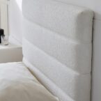 Single bed model Eden - cream boucle + linen box and mattress as a gift