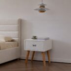 Single bed model Eden - cream boucle + linen box and mattress as a gift