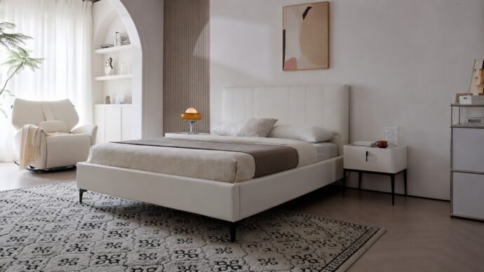 London model bed – white + free mattress