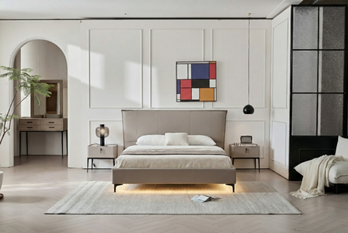 מיטה דגם מדריד – אפור + מזרן מתנה