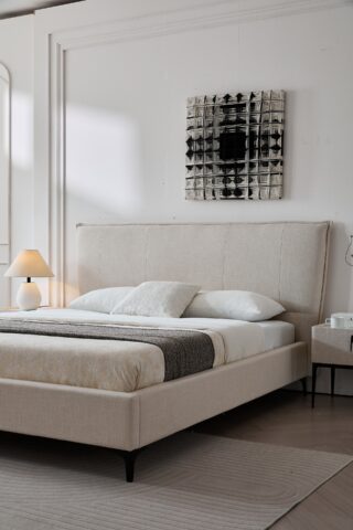 מיטה דגם מדריד – שמנת + מזרן מתנה