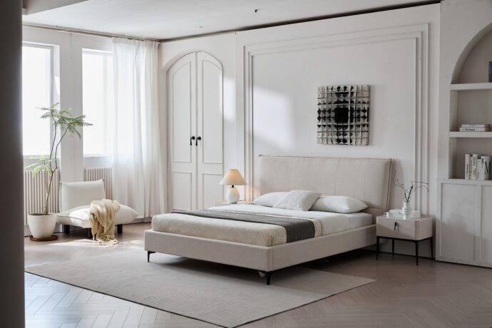 מיטה דגם מדריד – שמנת + מזרן מתנה