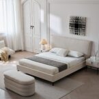 מיטה דגם מדריד – שמנת + מזרן מתנה