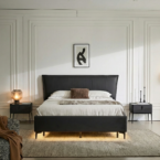 מיטה דגם מדריד – שחור + ארגז מצעים ומזרן מתנה