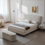 מיטה דגם מדריד – שמנת + ארגז מצעים ומזרן מתנה