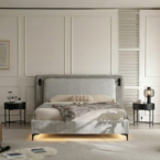 מיטה דגם בוסטון - אפור + מזרן מתנה