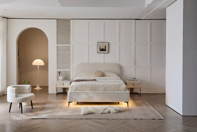 מיטה דגם סימפל - שמנת + ארגז מצעים ומזרן מתנה