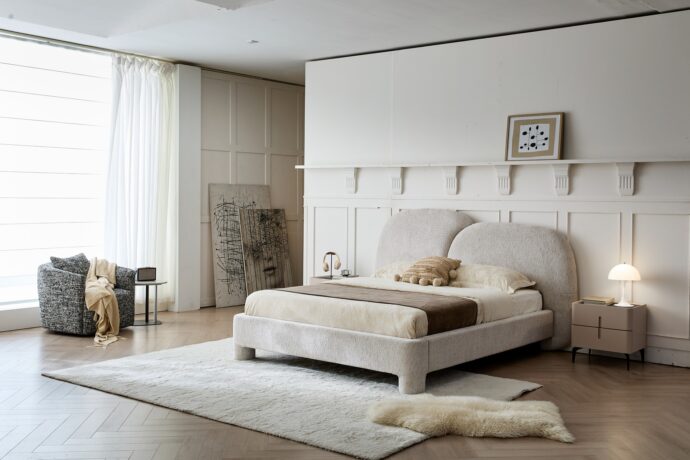 מיטה דגם רוני - שמנת בוקלה + מזרן במתנה