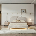 מיטה דגם רוני - שמנת בוקלה + מזרן במתנה