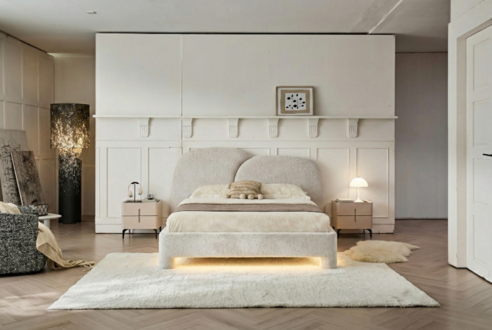 מיטה דגם רוני - שמנת בוקלה + מזרן במתנה